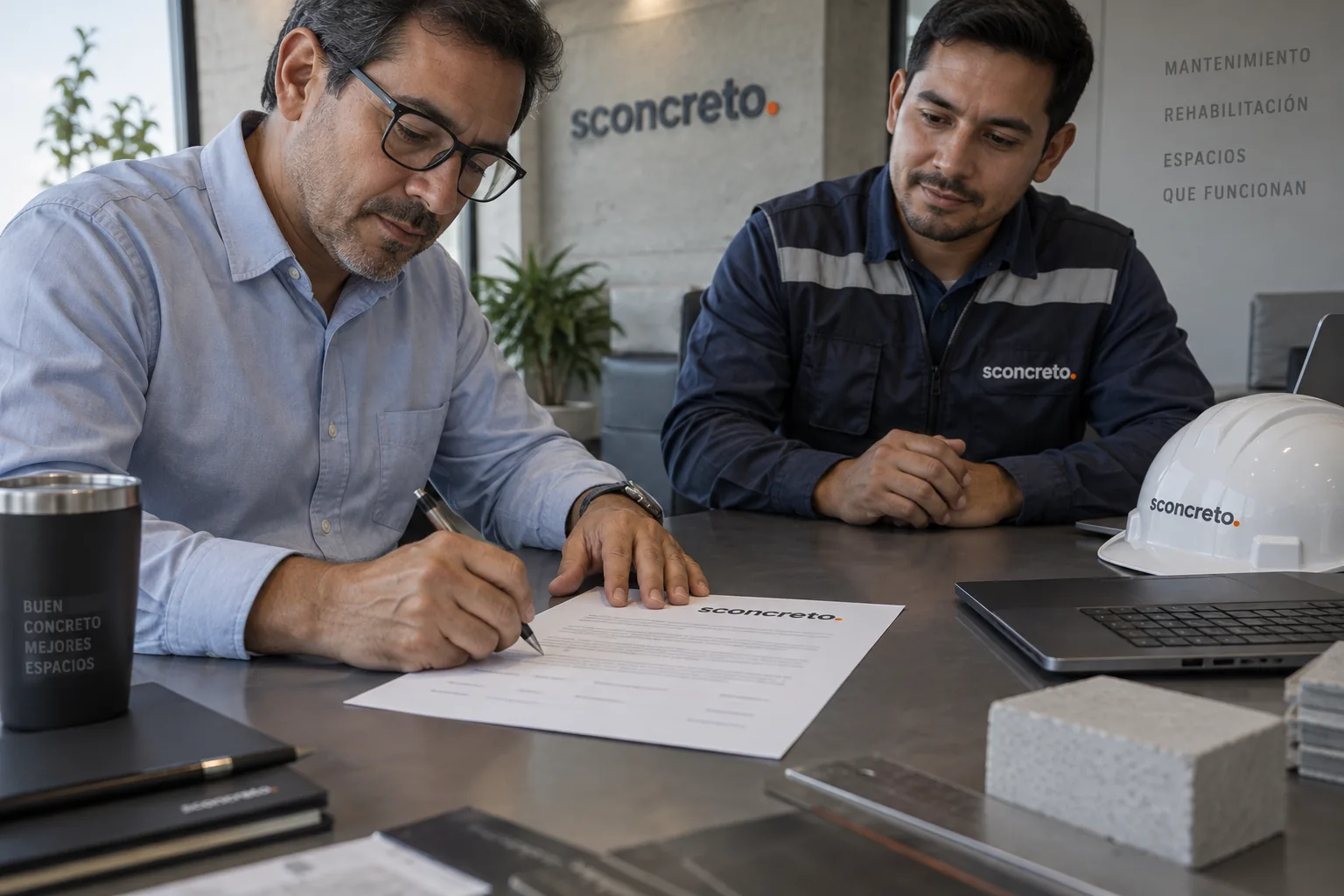 Ilustración de la acción aprobar en Sconcreto.