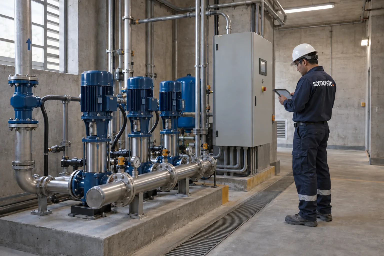 Equipos de bombeo y control renovados en una instalación existente.